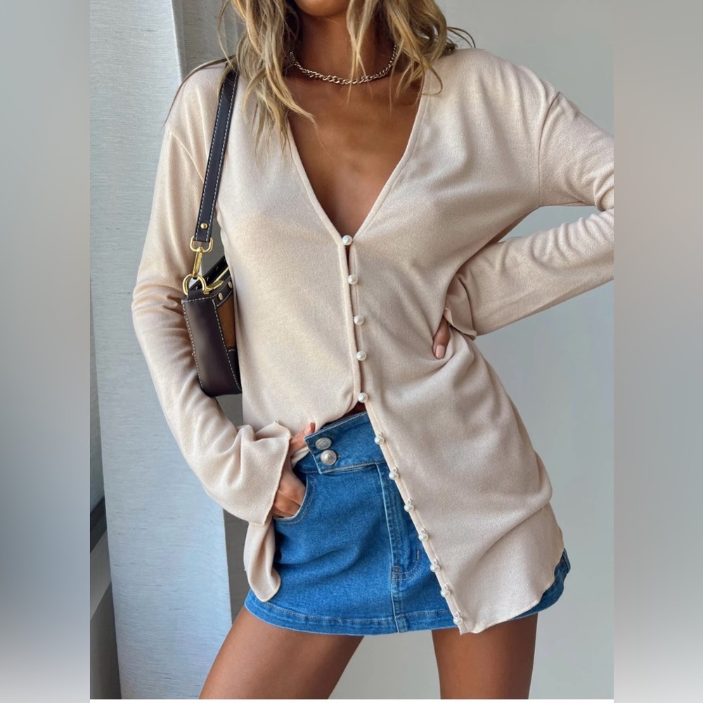 Princess Polly‎ Macy Cardigan Pearl Buttons Size 0